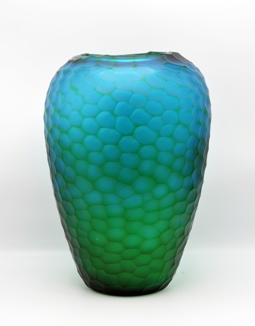 O4HOME + Organisch gesneden vaas, turquois